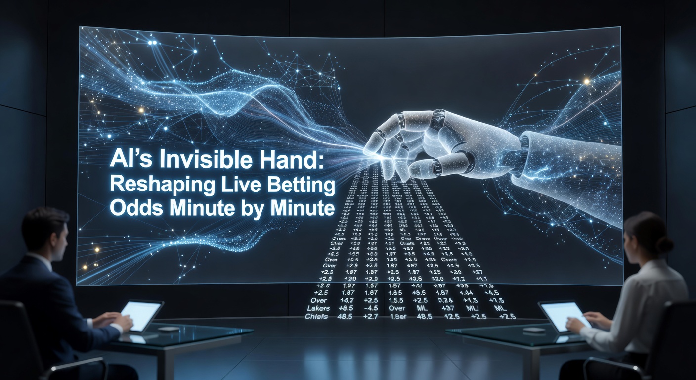 Graph showing real-time fluctuations in live betting odds for a soccer match, with AI-predicted lines overlaying actual events