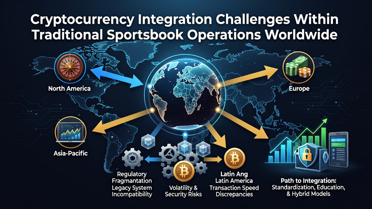 Traditional sportsbook dashboard displaying cryptocurrency wallet integration options and transaction logs