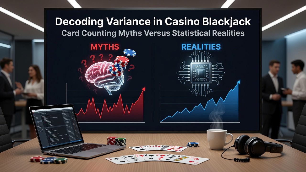 Blackjack table layout showing card distribution and player positions in a casino setting
