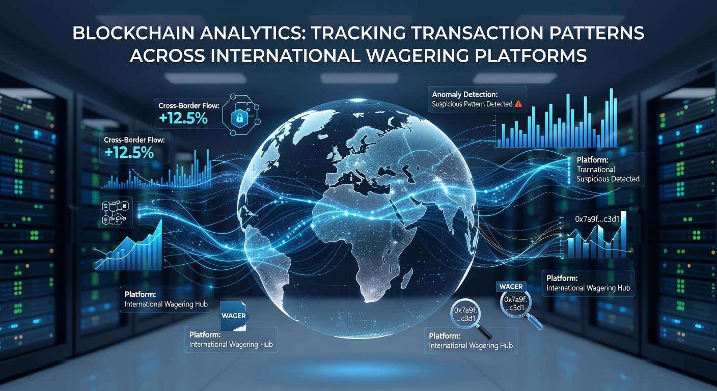 Graph showing international wagering transaction flows on blockchain