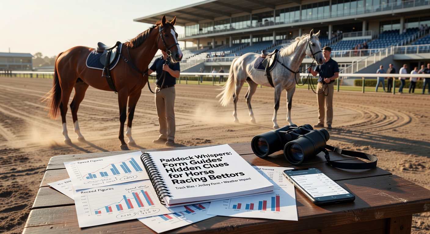 Close-up of a detailed horse racing form guide highlighting key performance metrics and subtle indicators