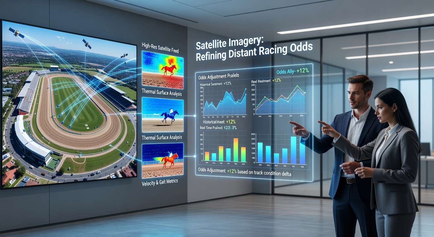 Detailed orbital capture showing weather and terrain influences on a faraway racing circuit