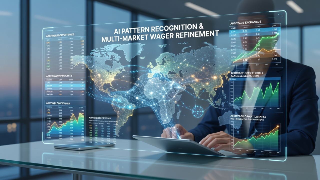 Visualization of AI pattern recognition analyzing betting data across international markets